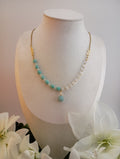 Asymmetric Amazonite & Moonstone Necklace