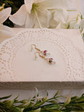 Floral Ceramic & Glass Crystal Drop Earrings | 18K Gold-Plated | 1.5"