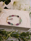 Rainbow Fluorite Bracelet | 18K Gold-Plated | Adjustable