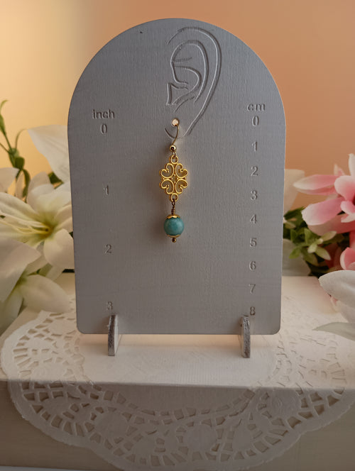 Amazonite Filigree Drop Earrings