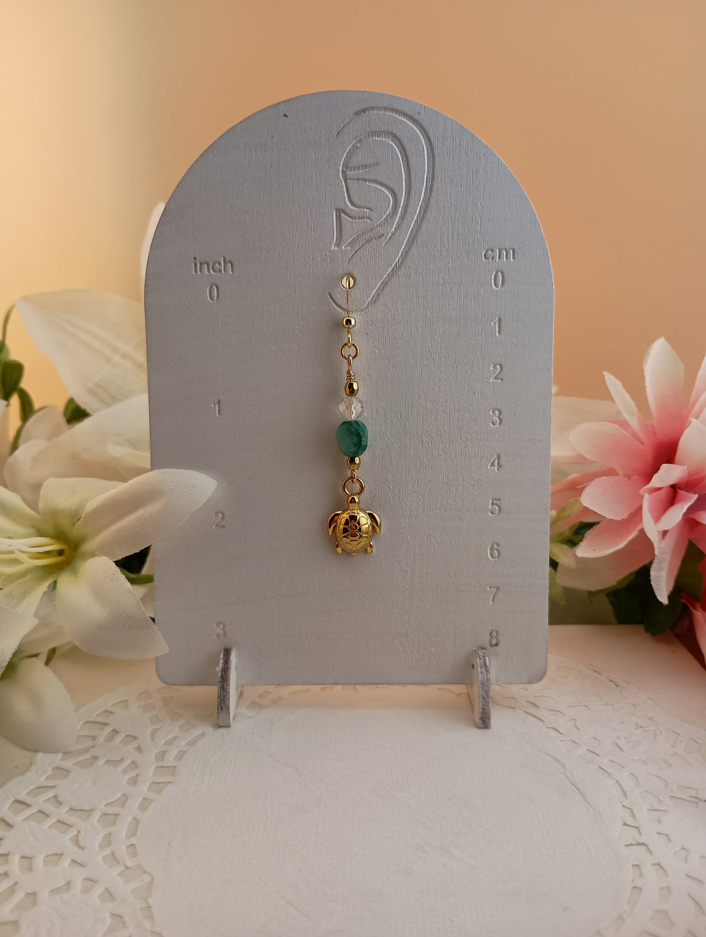Sea Turtle Chrysocolla Drop Earrings