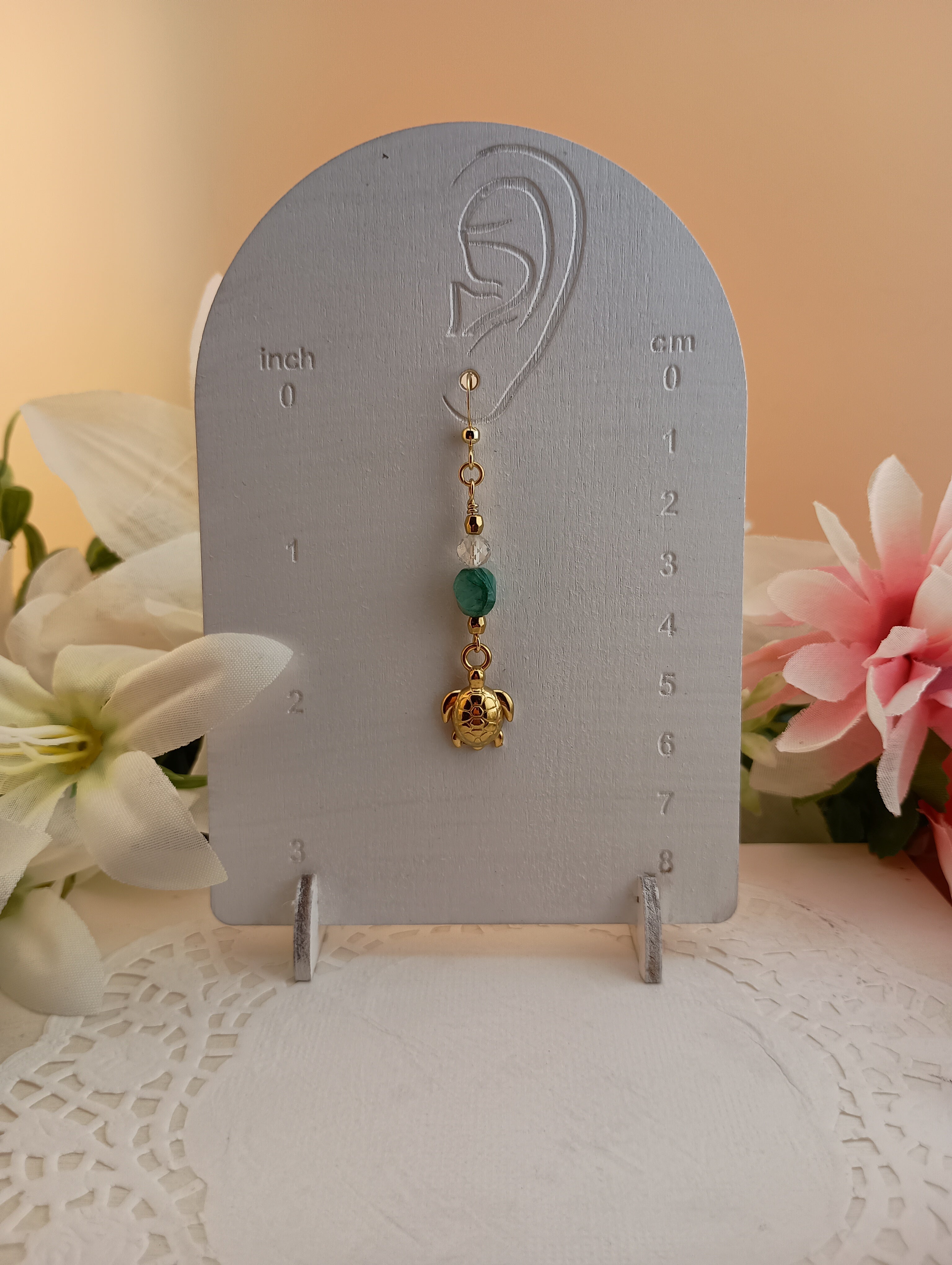 Sea Turtle Chrysocolla Drop Earrings
