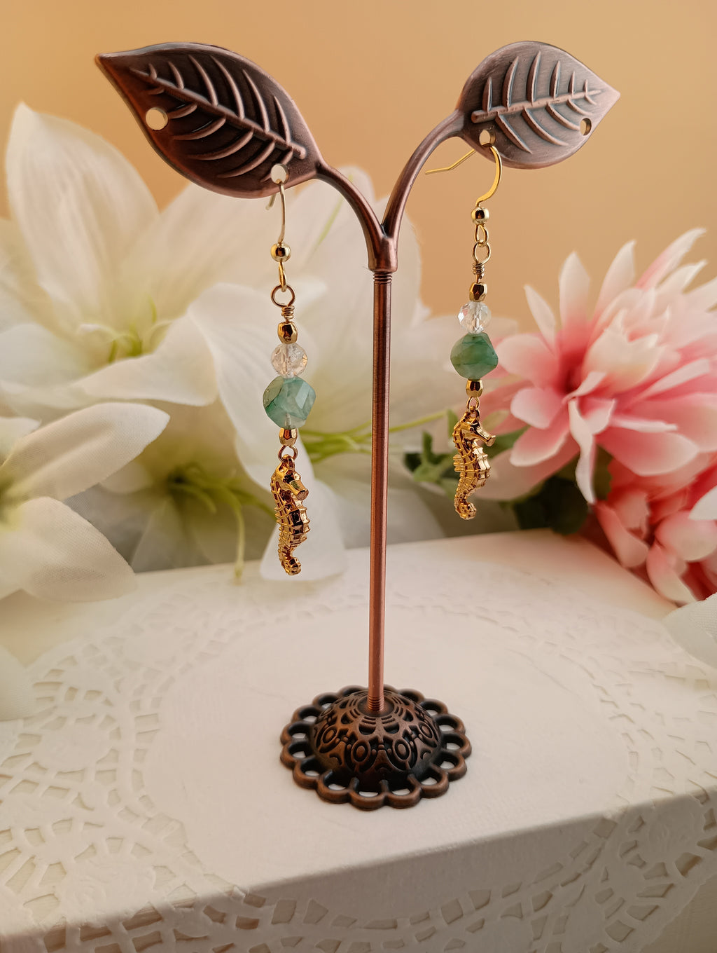Seahorse Chrysocolla Drop Earrings