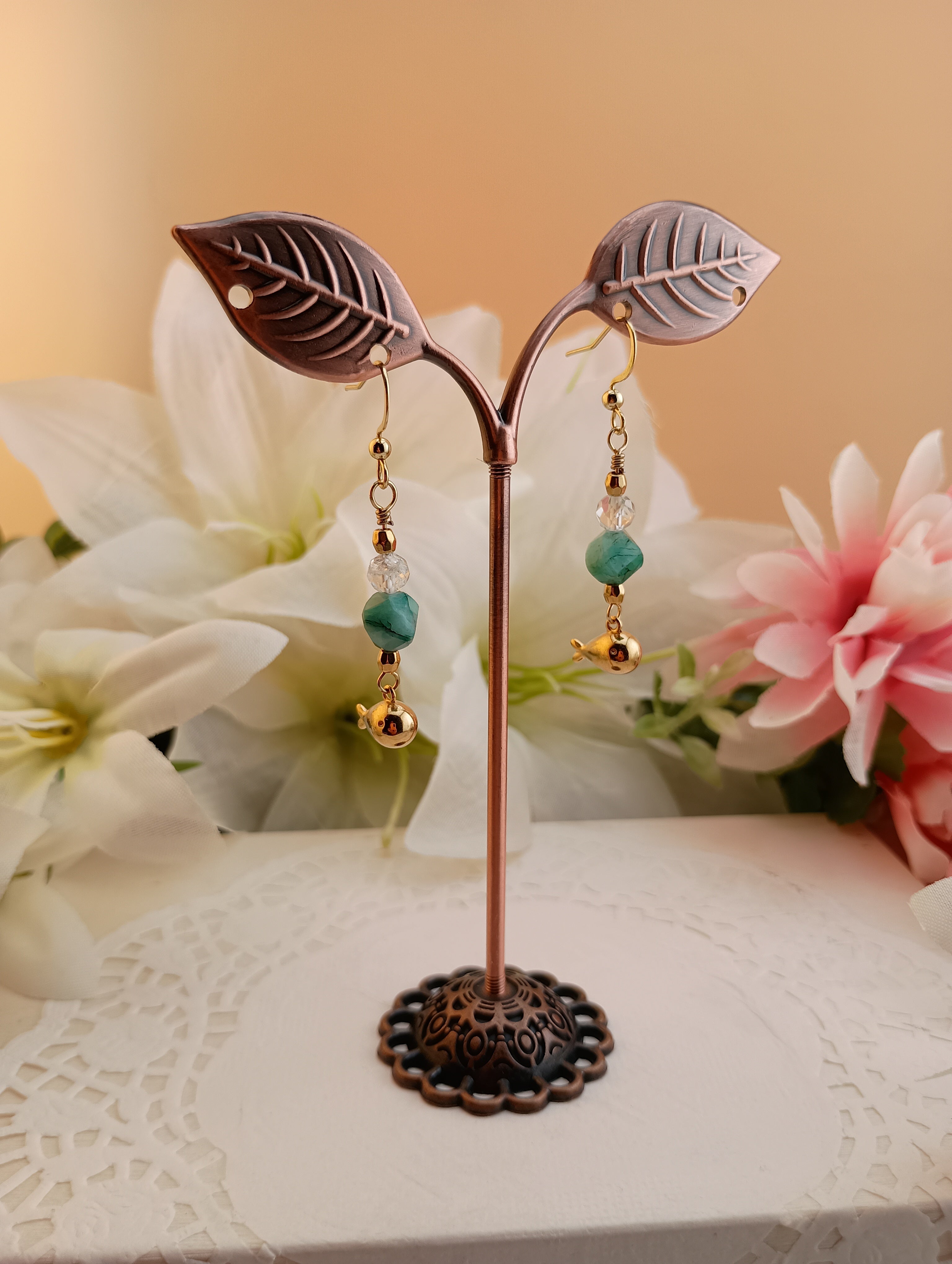 Little Fish Chrysocolla Drop Earrings