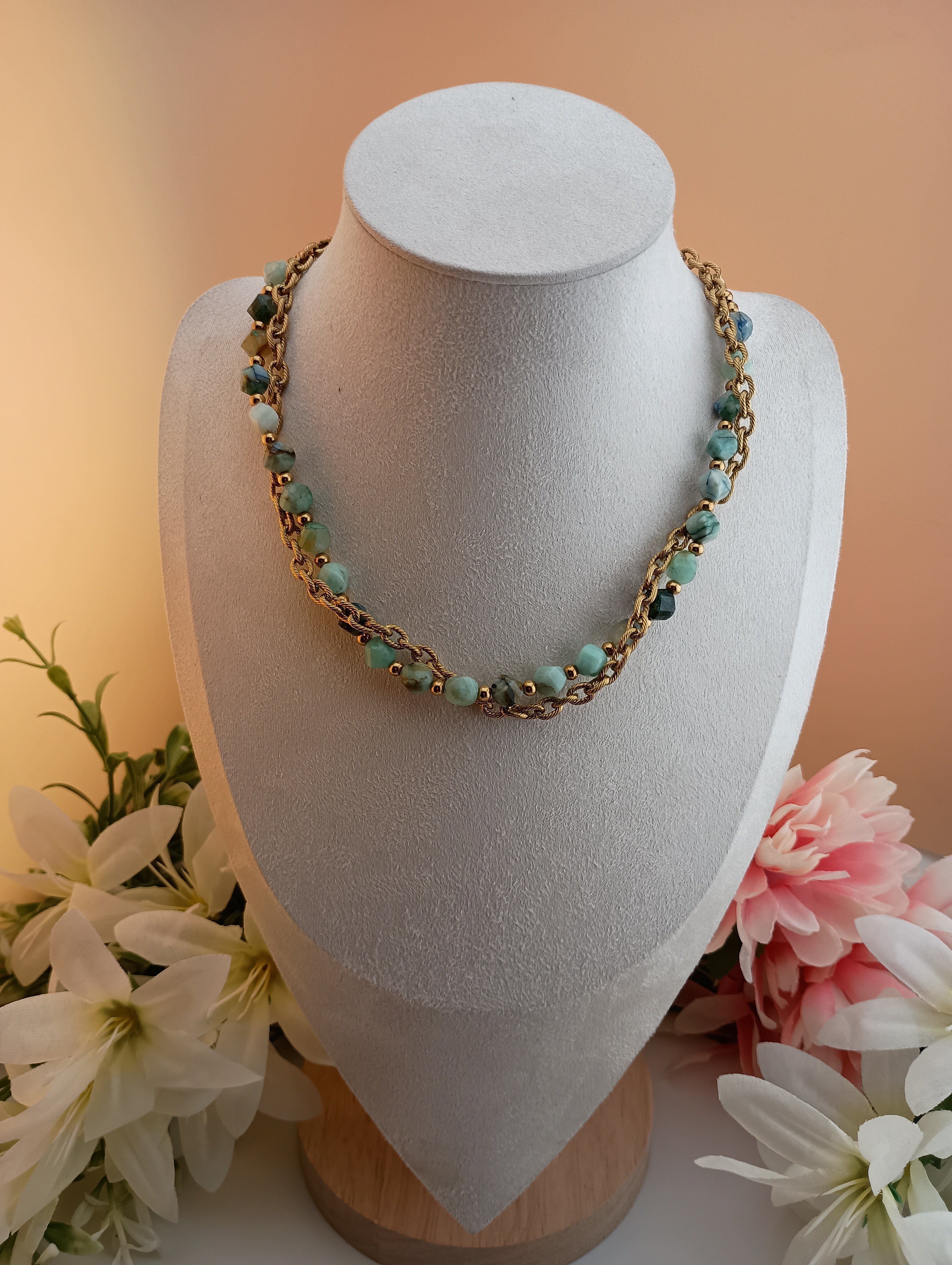 Woven Chrysocolla Necklace