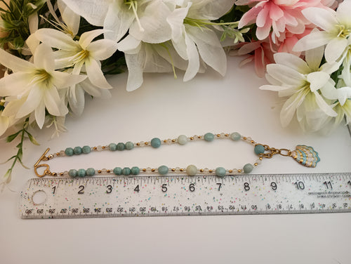Amazonite Shell Necklace